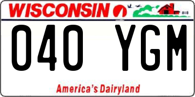 WI license plate 040YGM