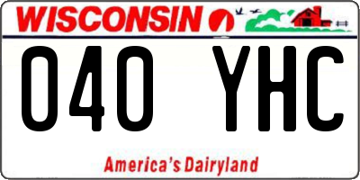 WI license plate 040YHC