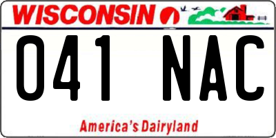 WI license plate 041NAC