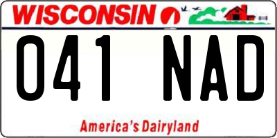 WI license plate 041NAD