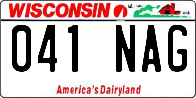 WI license plate 041NAG