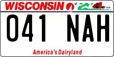 WI license plate 041NAH