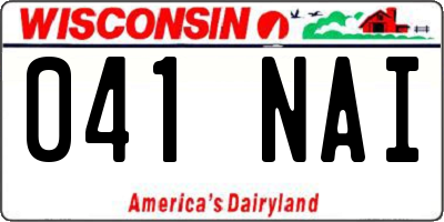 WI license plate 041NAI