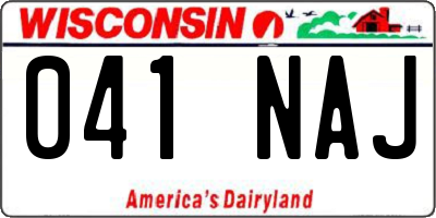 WI license plate 041NAJ