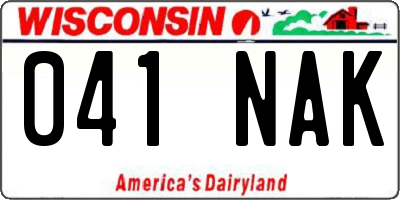 WI license plate 041NAK