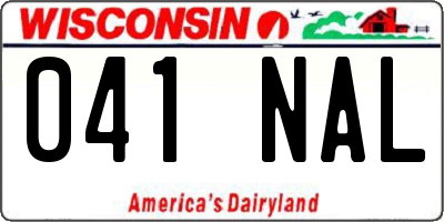 WI license plate 041NAL