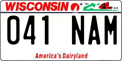 WI license plate 041NAM
