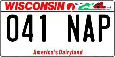 WI license plate 041NAP