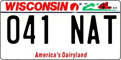 WI license plate 041NAT
