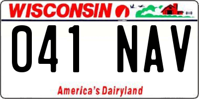 WI license plate 041NAV