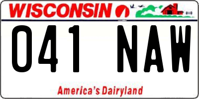 WI license plate 041NAW