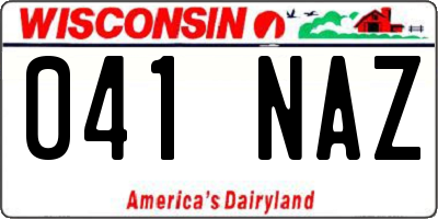 WI license plate 041NAZ