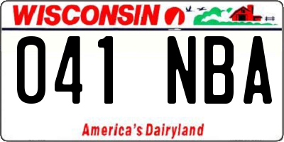 WI license plate 041NBA