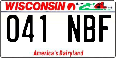 WI license plate 041NBF