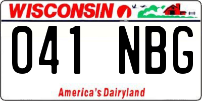 WI license plate 041NBG