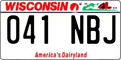 WI license plate 041NBJ