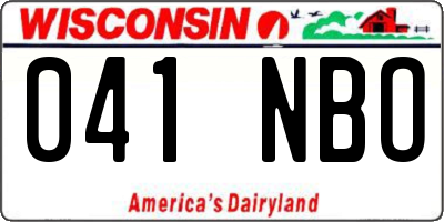 WI license plate 041NBO