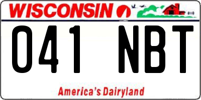 WI license plate 041NBT