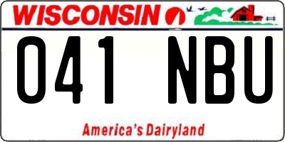 WI license plate 041NBU