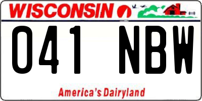 WI license plate 041NBW