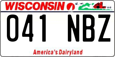 WI license plate 041NBZ