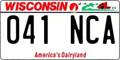 WI license plate 041NCA