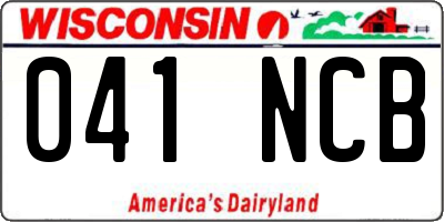 WI license plate 041NCB