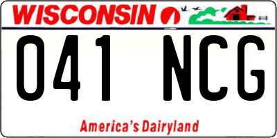 WI license plate 041NCG