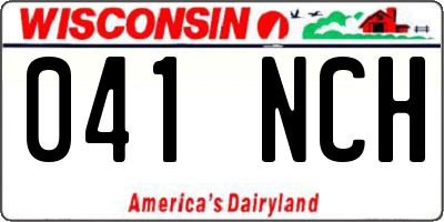 WI license plate 041NCH
