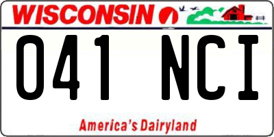 WI license plate 041NCI