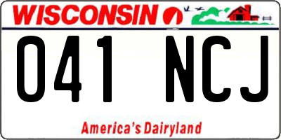 WI license plate 041NCJ