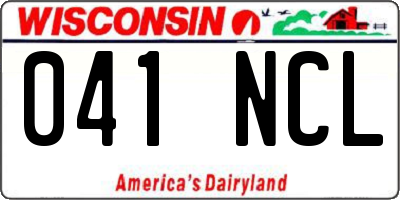 WI license plate 041NCL