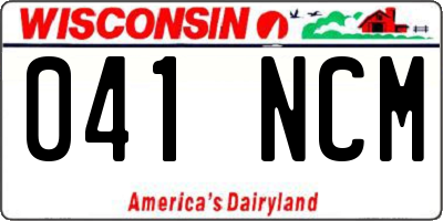 WI license plate 041NCM
