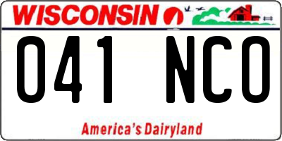 WI license plate 041NCO