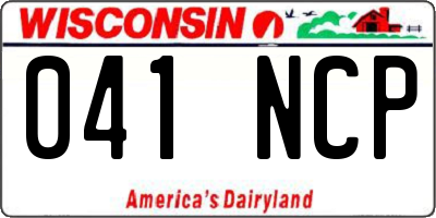 WI license plate 041NCP