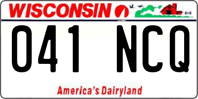 WI license plate 041NCQ
