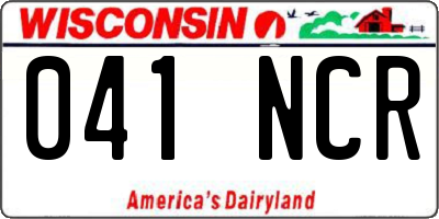 WI license plate 041NCR