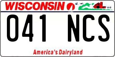 WI license plate 041NCS