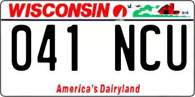 WI license plate 041NCU