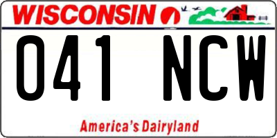 WI license plate 041NCW
