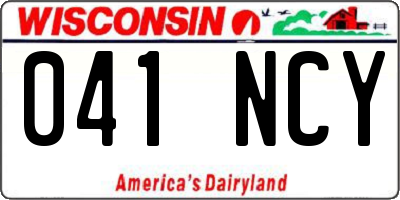 WI license plate 041NCY