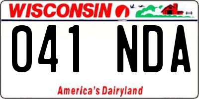 WI license plate 041NDA