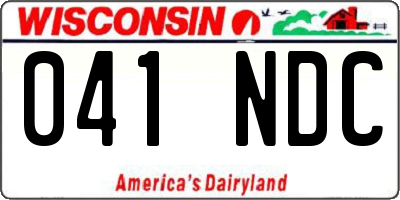 WI license plate 041NDC