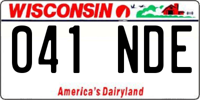 WI license plate 041NDE