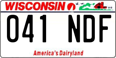 WI license plate 041NDF