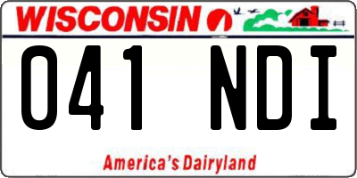 WI license plate 041NDI