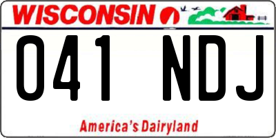WI license plate 041NDJ
