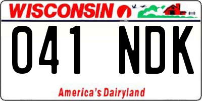 WI license plate 041NDK