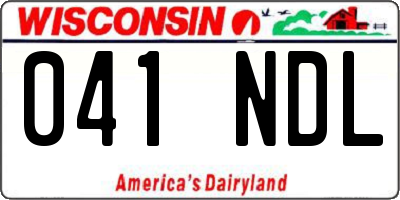 WI license plate 041NDL