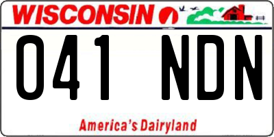WI license plate 041NDN
